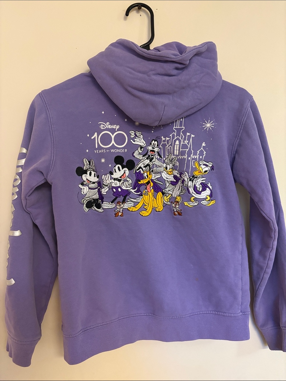 Disney Purple Kids Hoodie with Embroidered Classic Characters